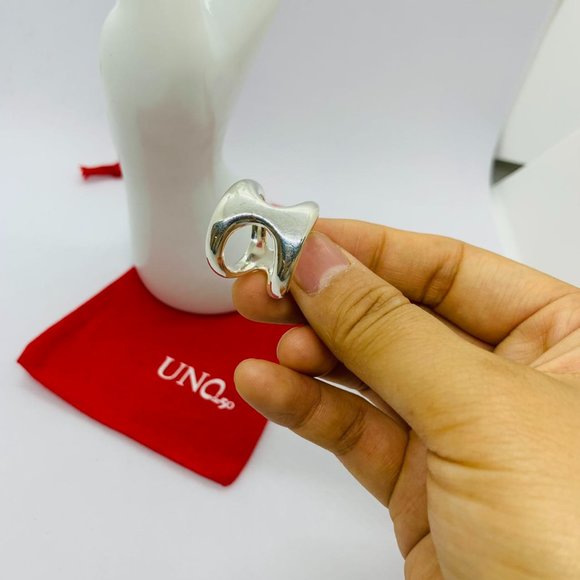 Uno de 50 Ring- SHORTCUT Ring Silver-Plated Metal Ring Women Jewelry Gift size 8 - Picture 2 of 12